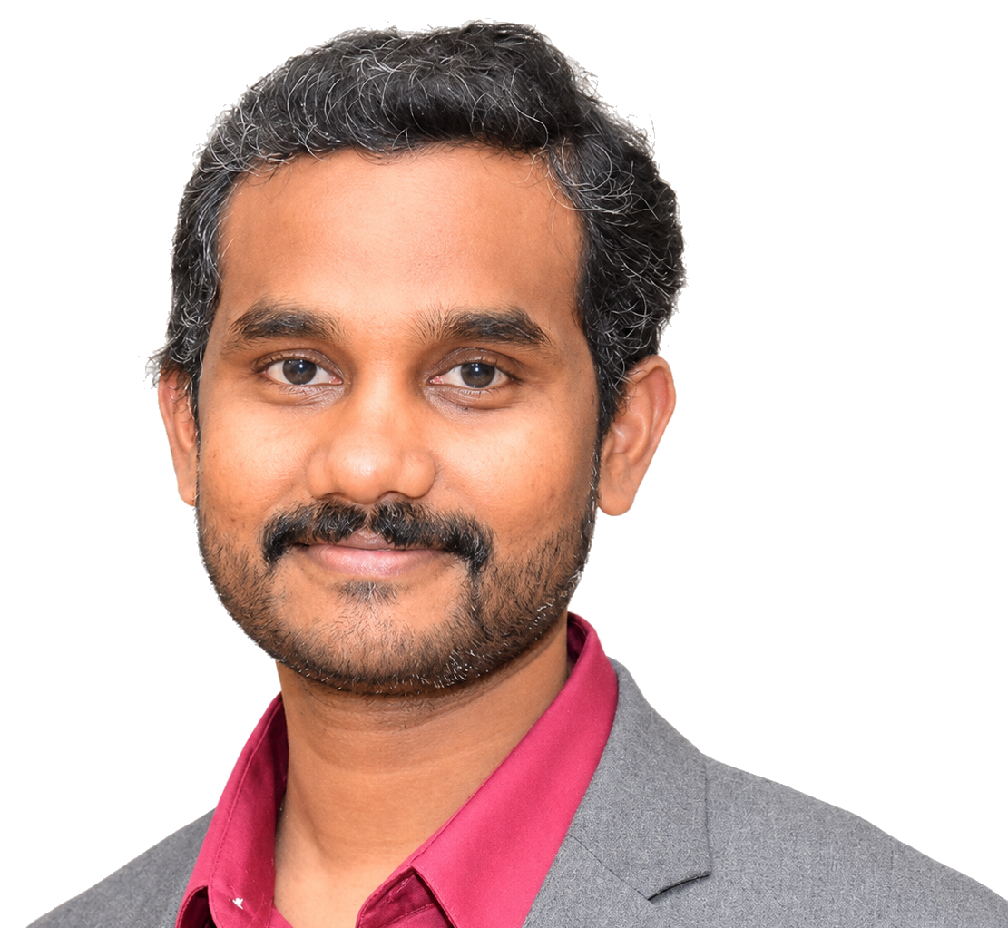 Jerome Mariarathinam smiling in professional attire